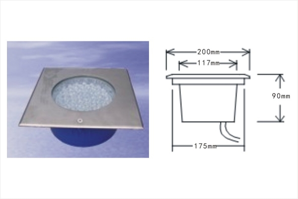 LED200方形地埋不銹鋼水下燈